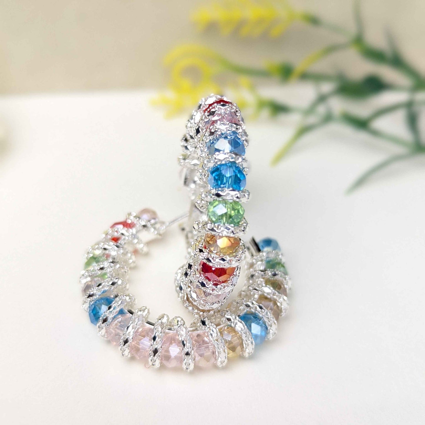 Elegant Crystal Hoop Earrings