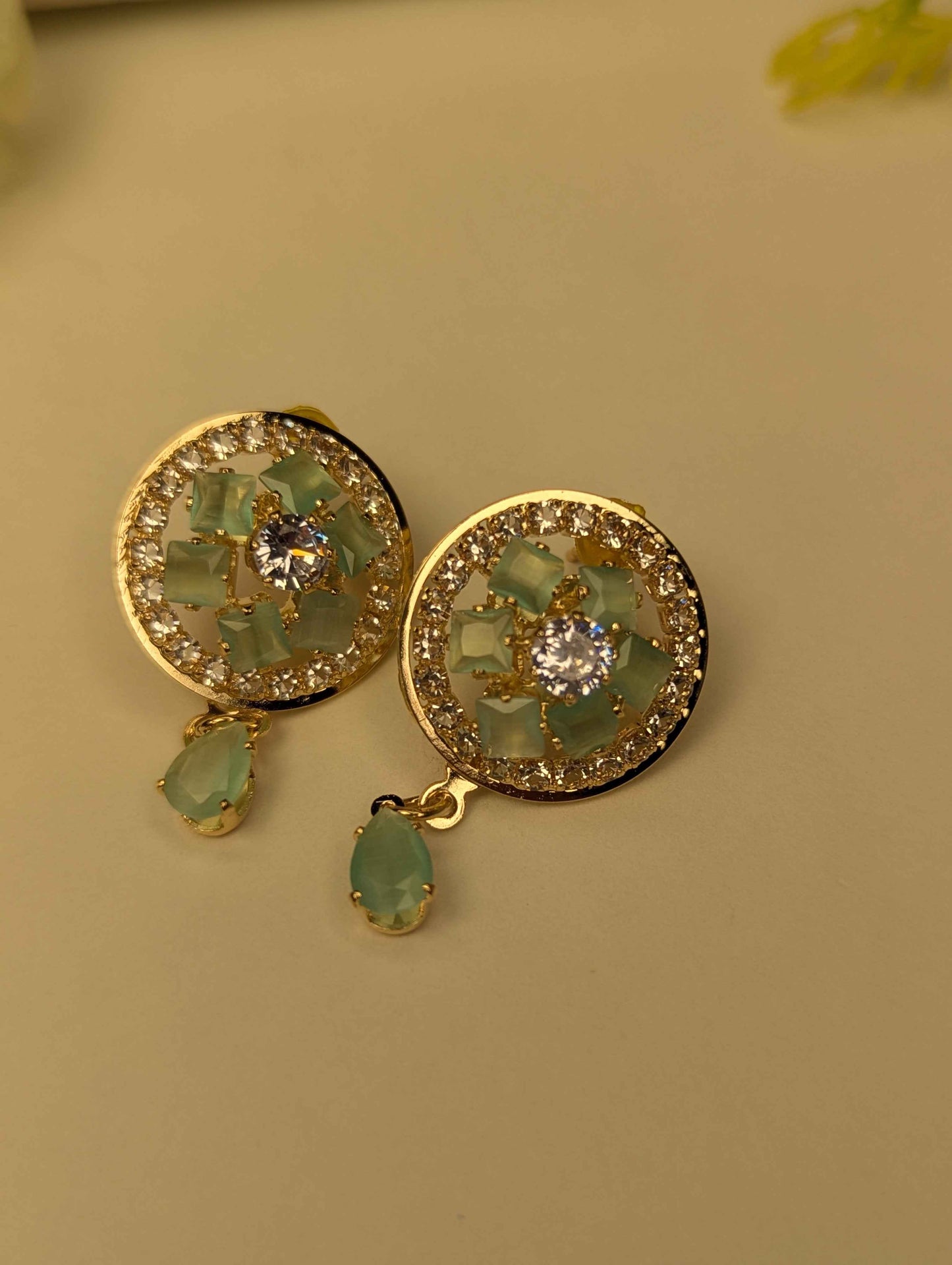 Aqua Bloom Drop Earrings