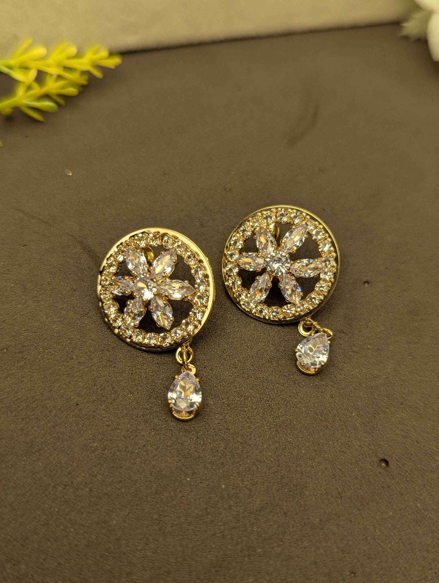 Aqua Bloom Drop Earrings