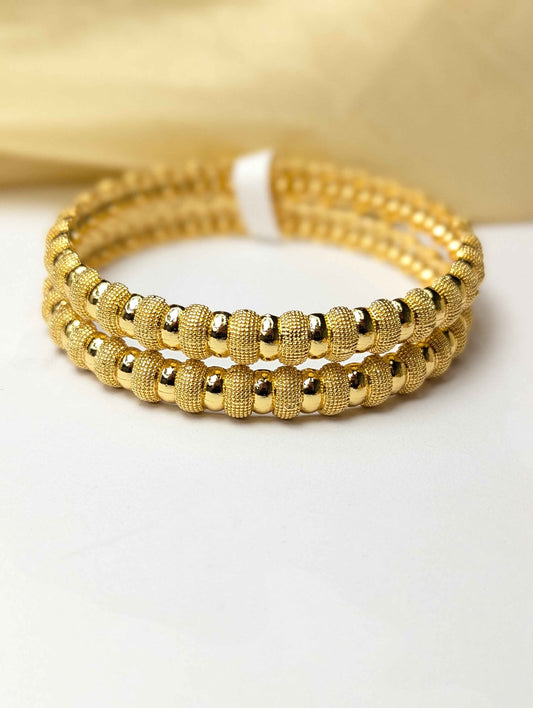 Beaded Gold-Plated Bangles
