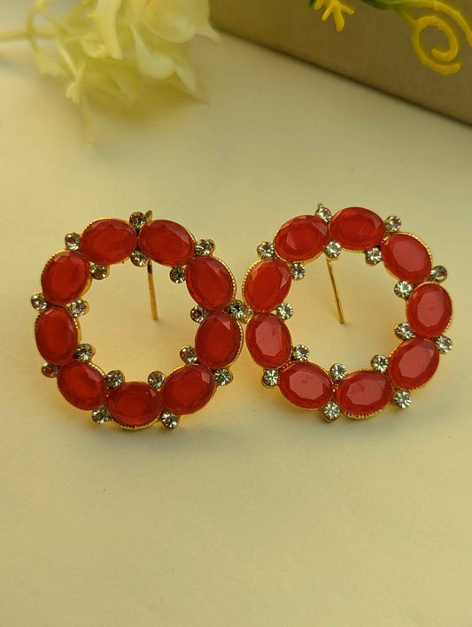 Halo Circle Stud Earrings
