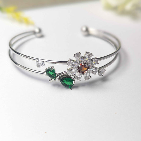 Nature’s Bloom Silver Cuff Bracelet