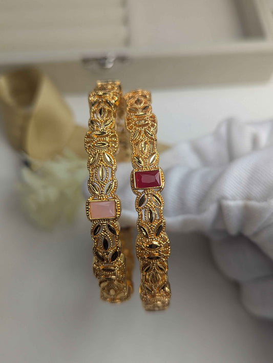 Intricately Designed Gold Bangles